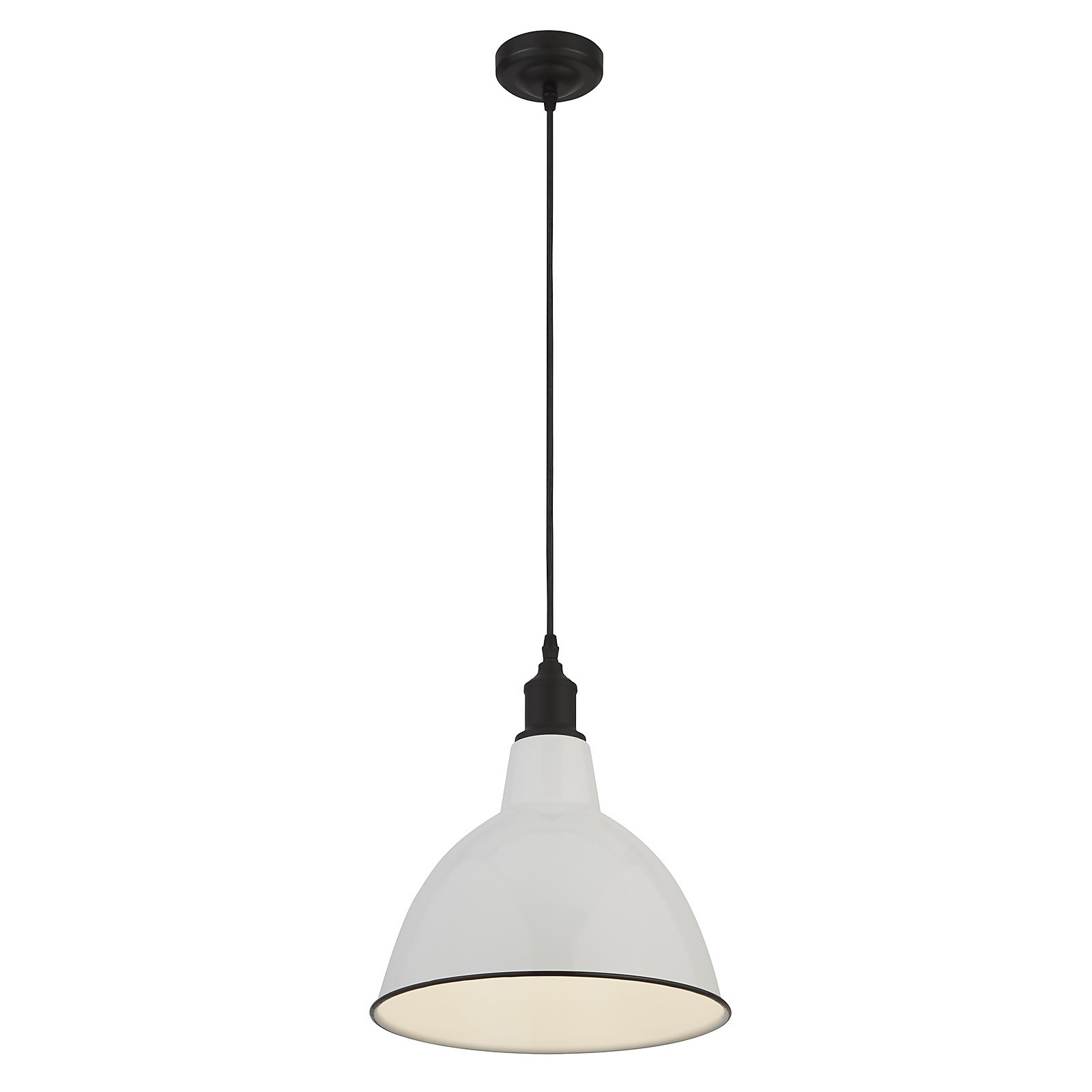 Country Living Farmhouse Dome Pendant Light - White - 31cm
