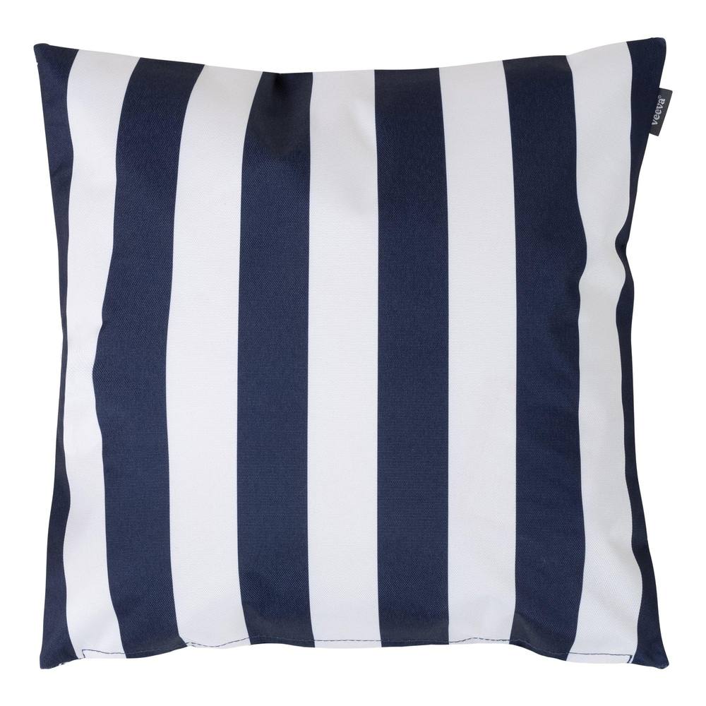 icon Indoor & Outdoor Striped Waterproof Cushion, Pink in Navy