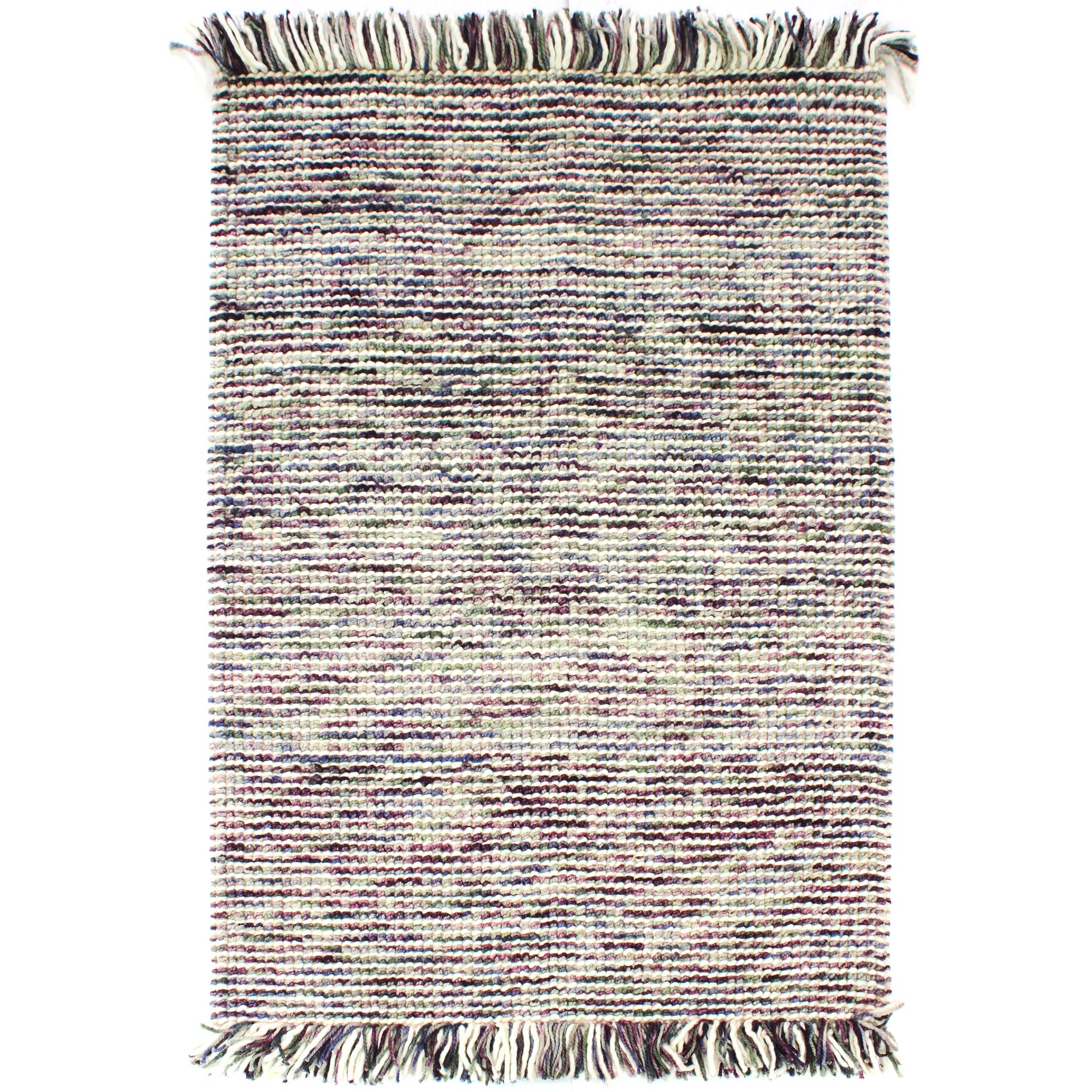Plum Naiya Wool Hand Woven Rug Multi-Coloured/Purple
