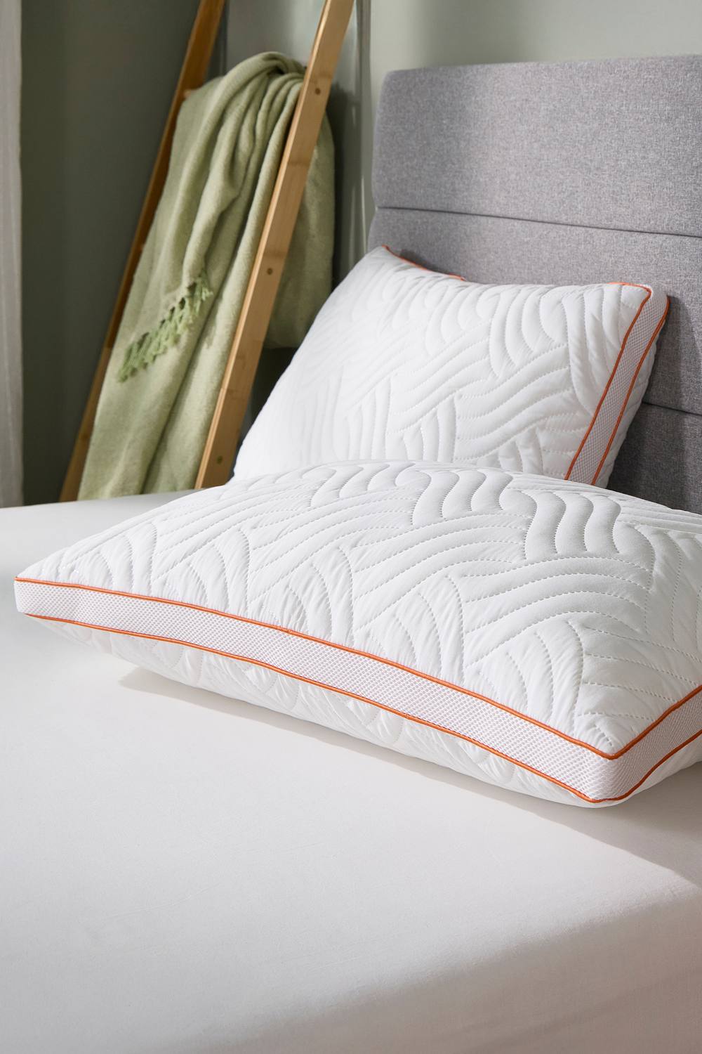 Slumberdown Memory Luxe Firm Support Pillow, 2 Pack in White