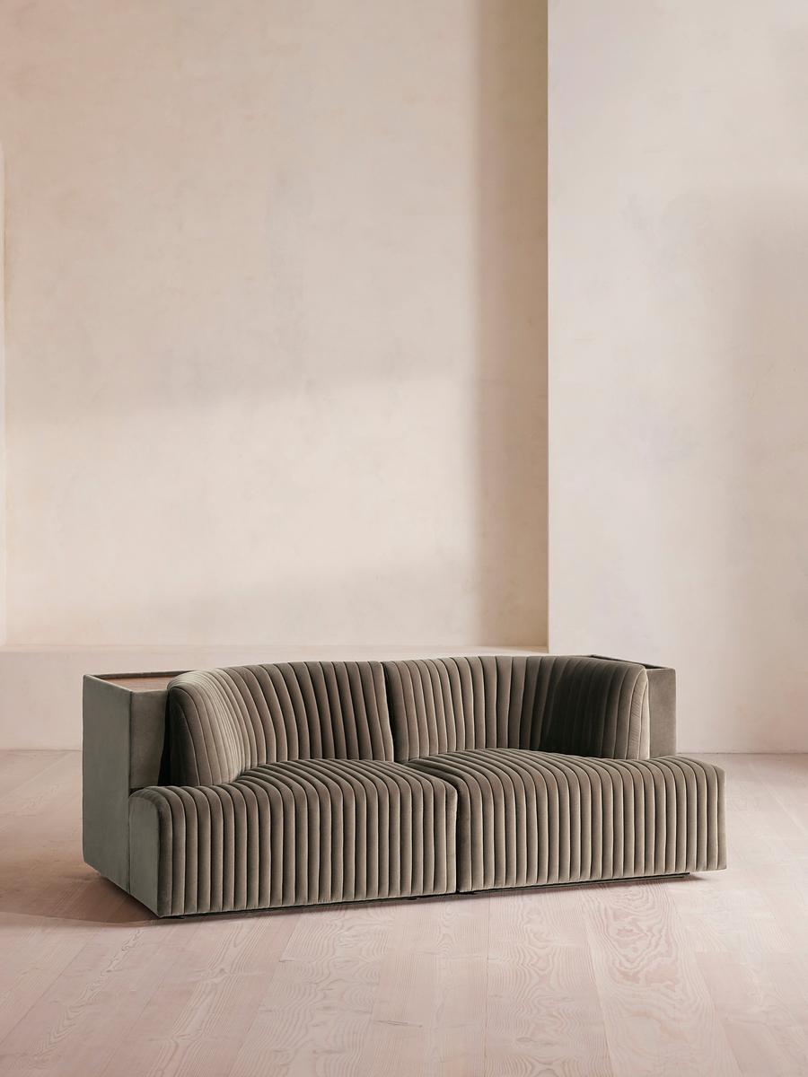 Hamish Modular Sofa, Three Seater, Velvet, Taupe