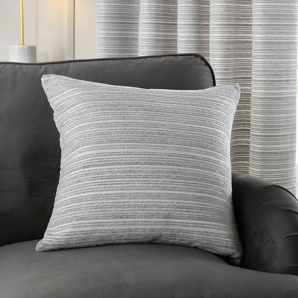 Paoletti Jupiter Chenille Jacquard Cushion in Silver
