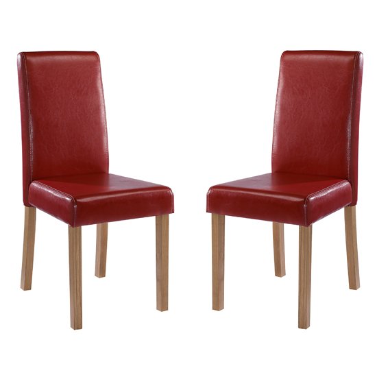 Oakridge Red Finish Dining Chairs In Pair