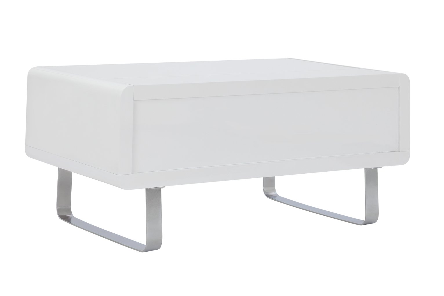 Habitat Sleigh Gloss Gas Lift Coffee Table - White