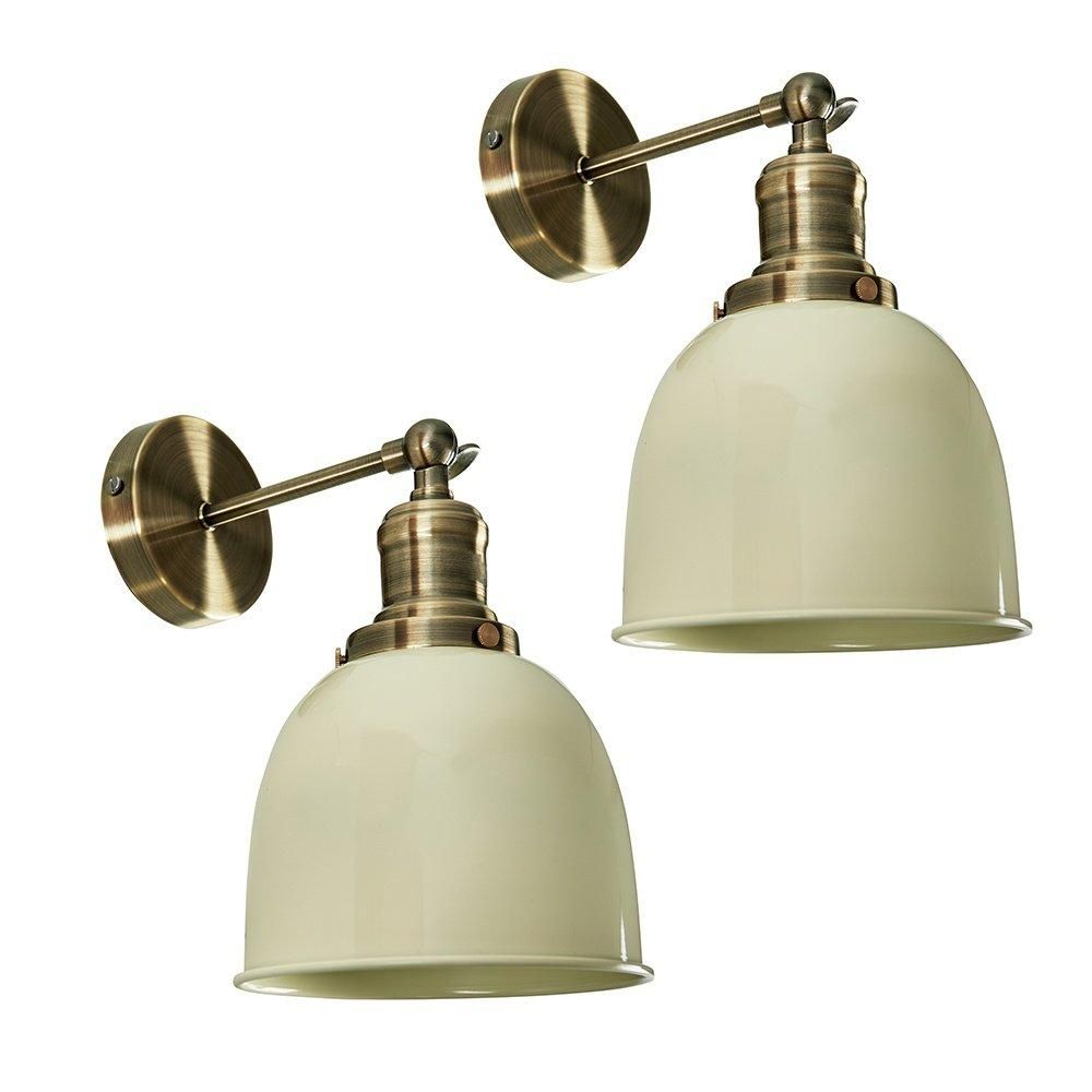 ValueLights Wihelm Pair of Gold Indoor Wall Lights
