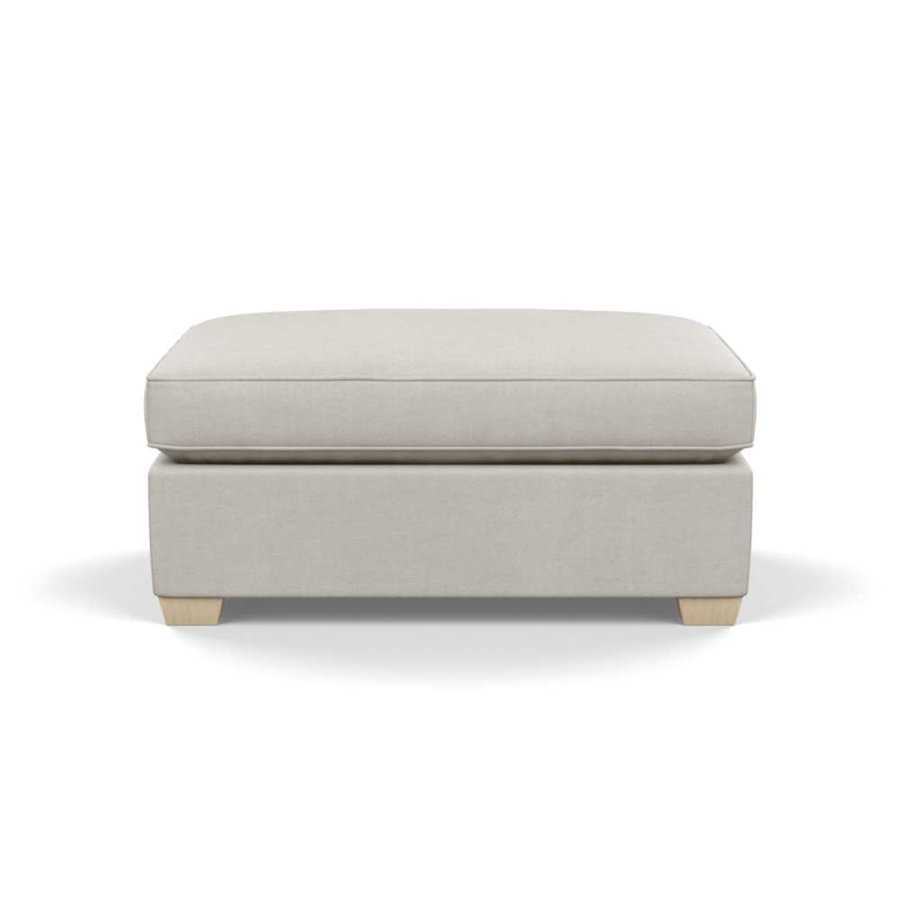 Heal's Torino Footstool Capelo Linen-Cotton Sea Salt Natural Ash Feet