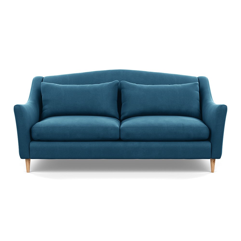 Heal's Somerset 3 Seater Sofa Varese Velvet Delft Natural