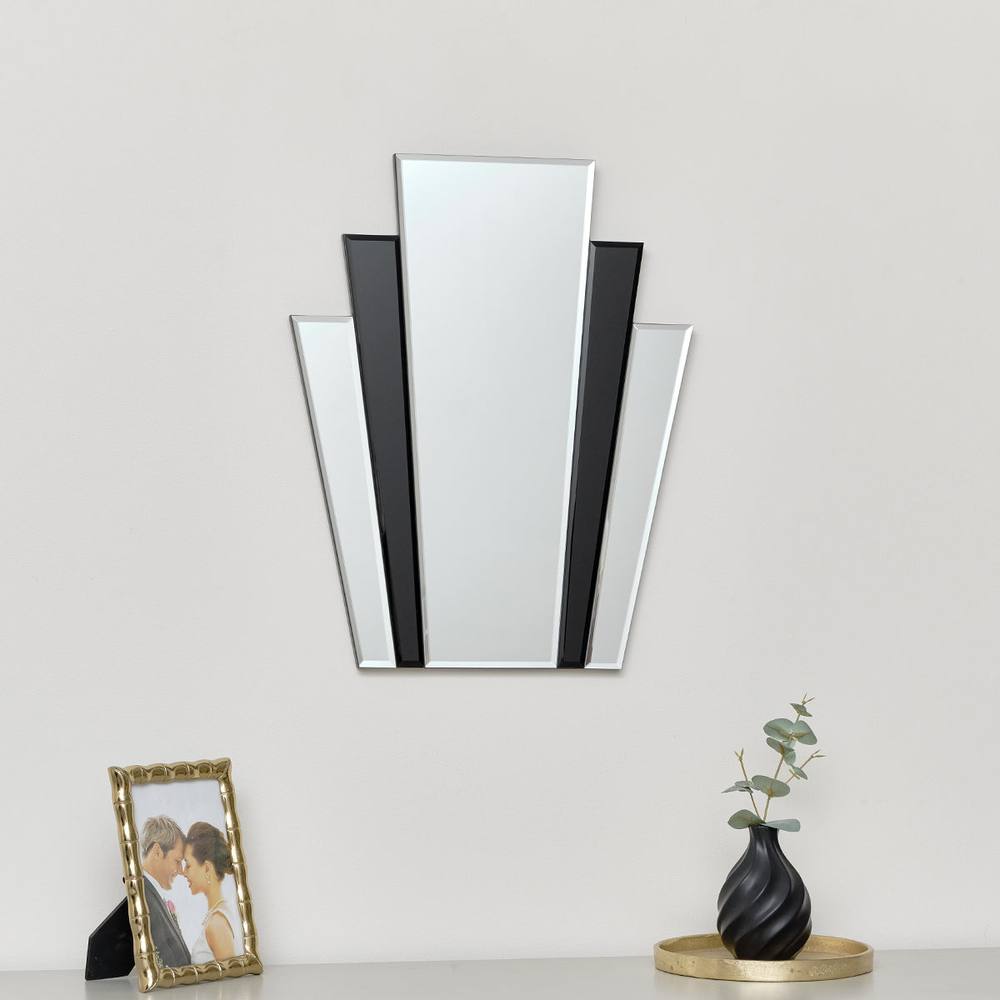 Melody Maison Art Deco Fan Wall Mirror - 50cm X 40cm in Clear