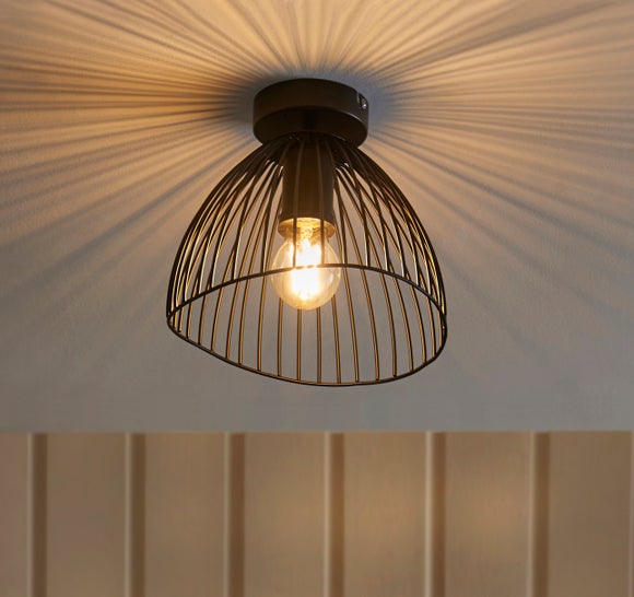 Elements Jaula Outdoor Flush Porch Ceiling Light