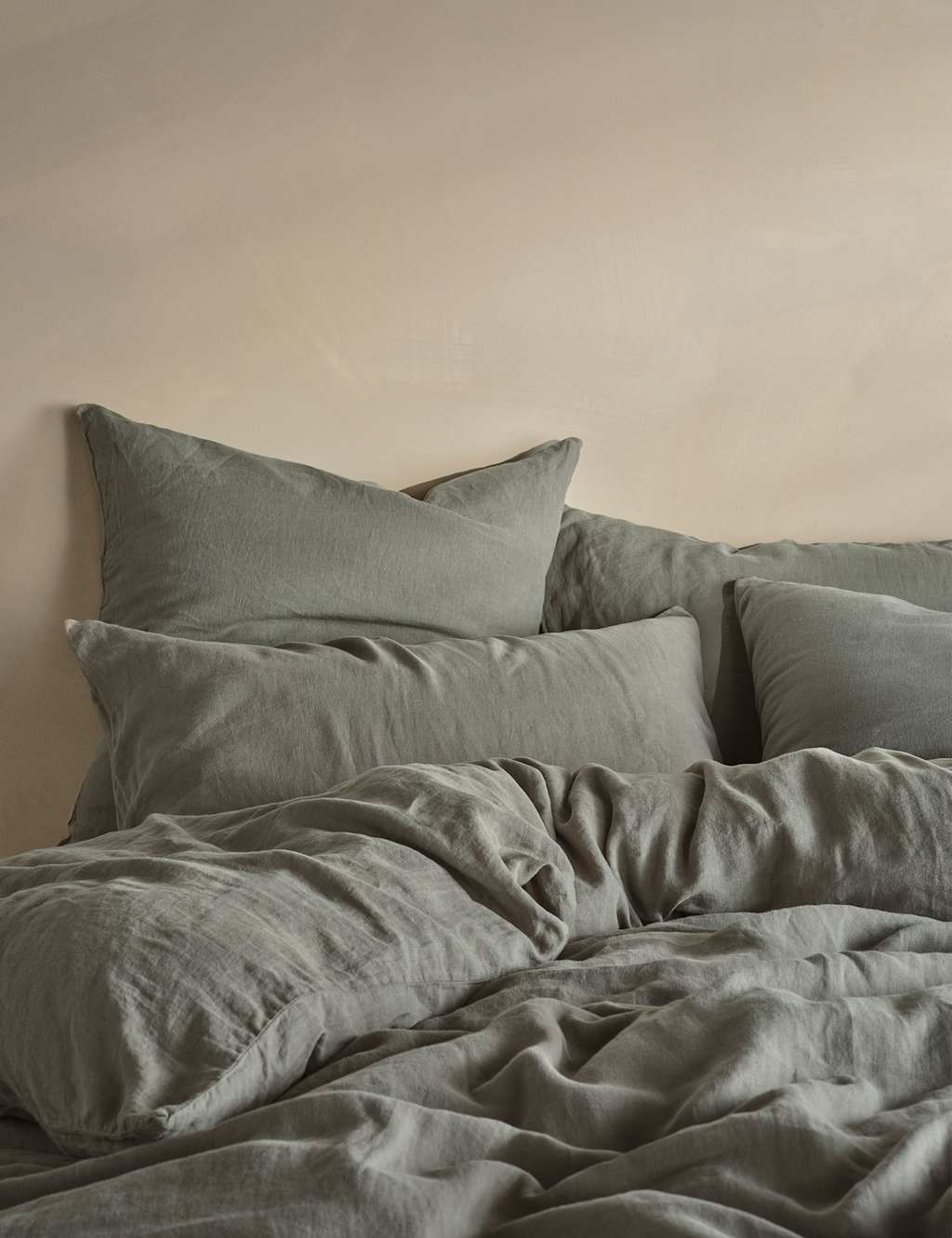 Bedfolk Pure Linen Relaxed Duvet Cover Khaki