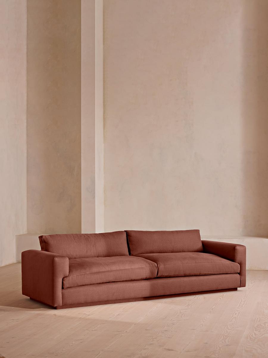 Mossley Four Seater Sofa, Linen, Sienna