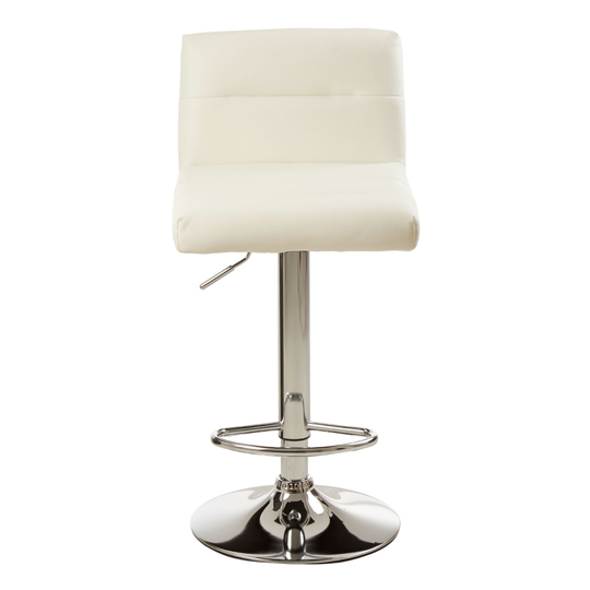 Baino White Seat Bar Stool With Chrome Base
