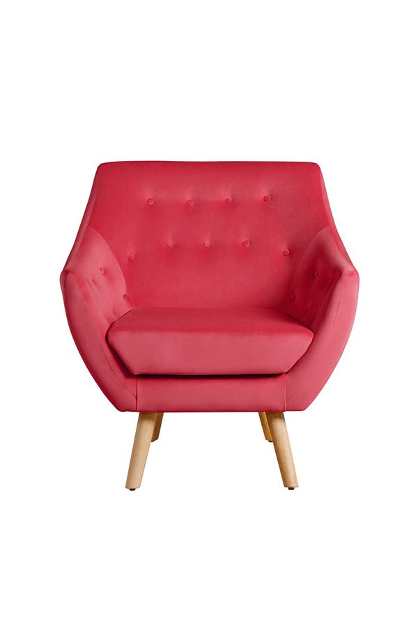 Poet Armchair, Luxor Cranberry Single Tone