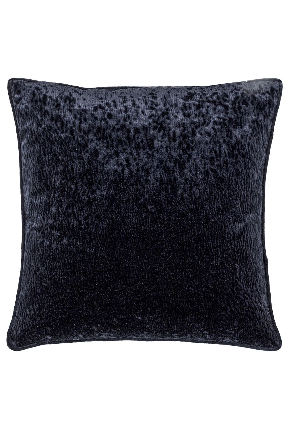 Paoletti Ripple Pressed Velvet Piped Cushion in Black