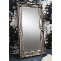 Valley Floor Mirror Rectangular Leaner In Antique Silver