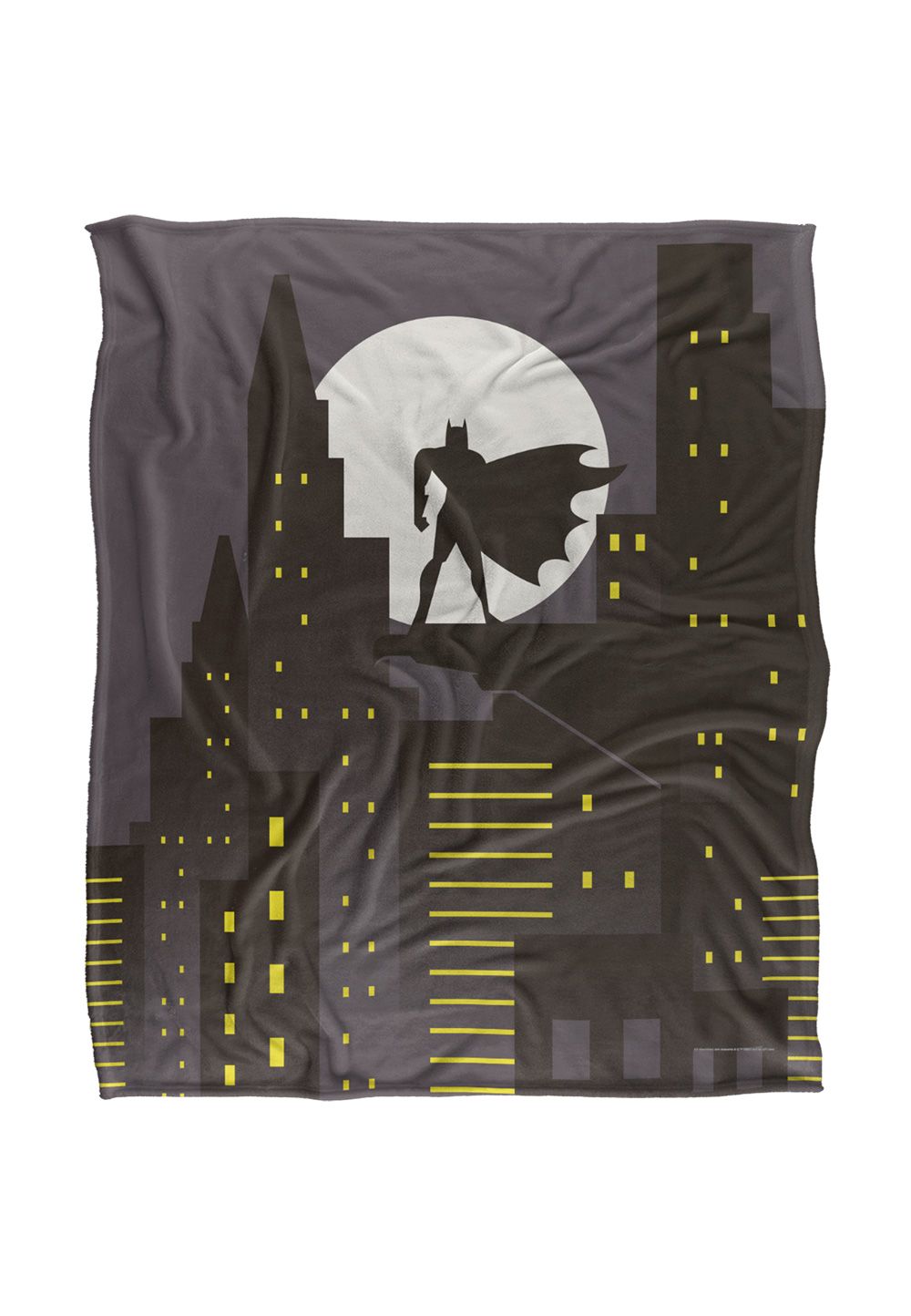 Warner Bros. Batman City Silhouette Silky Touch Super Soft Throw Blanket 152 X 127 cm in White