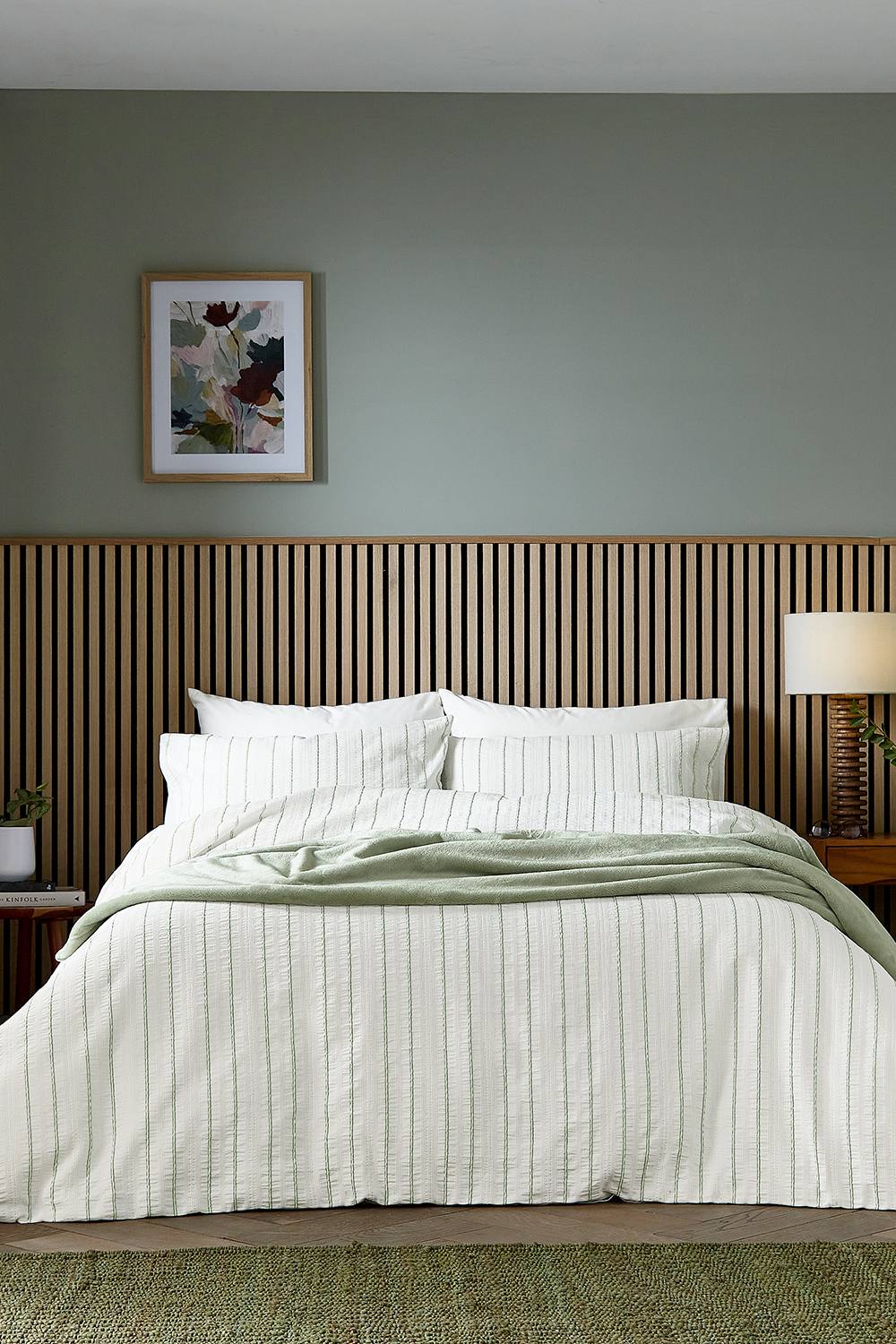 Helena Springfield 'Waffle Stripe' Duvet Cover Set in Soft White