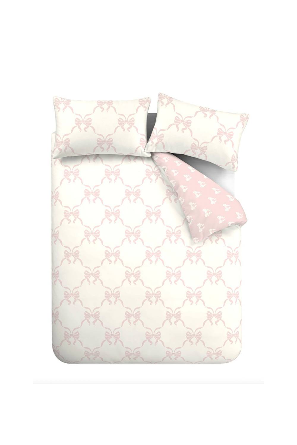 Catherine Lansfield Pretty Bows Reversible Duvet Cover Set in Pink 5
