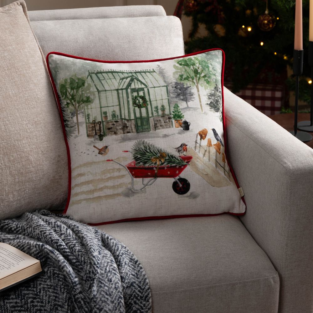 Evans Lichfield Winter Garden Printed Cushion