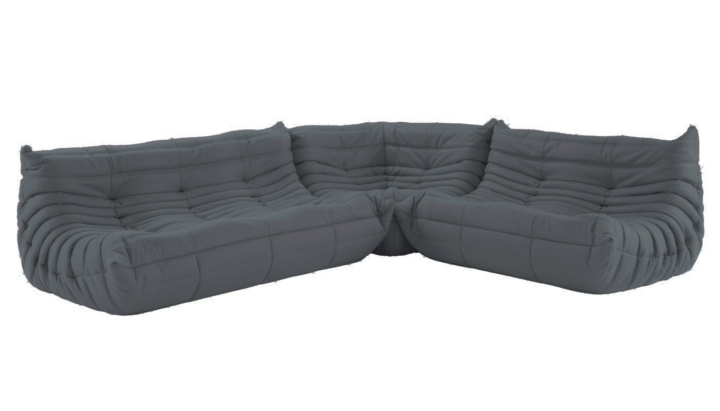 Ligne Roset Togo Modular Corner Alcantara Chic Grey