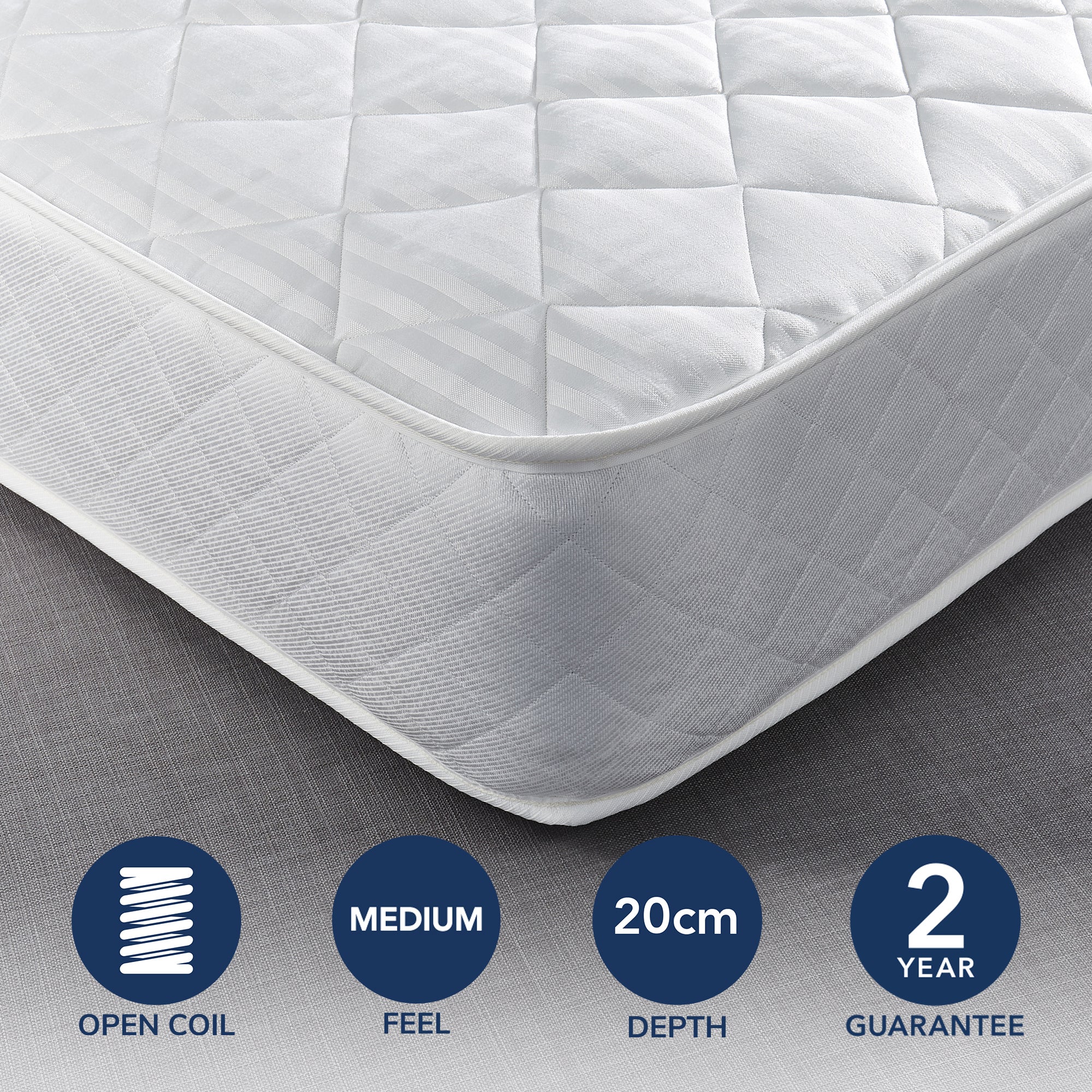 Dunelm Everyday Open Coil Mattress White