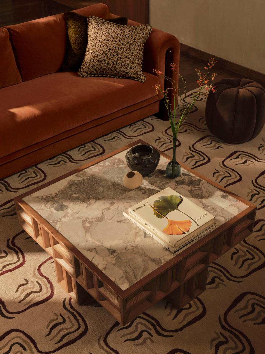 Ivy Coffee Table, Italian Ocean Grey Marble