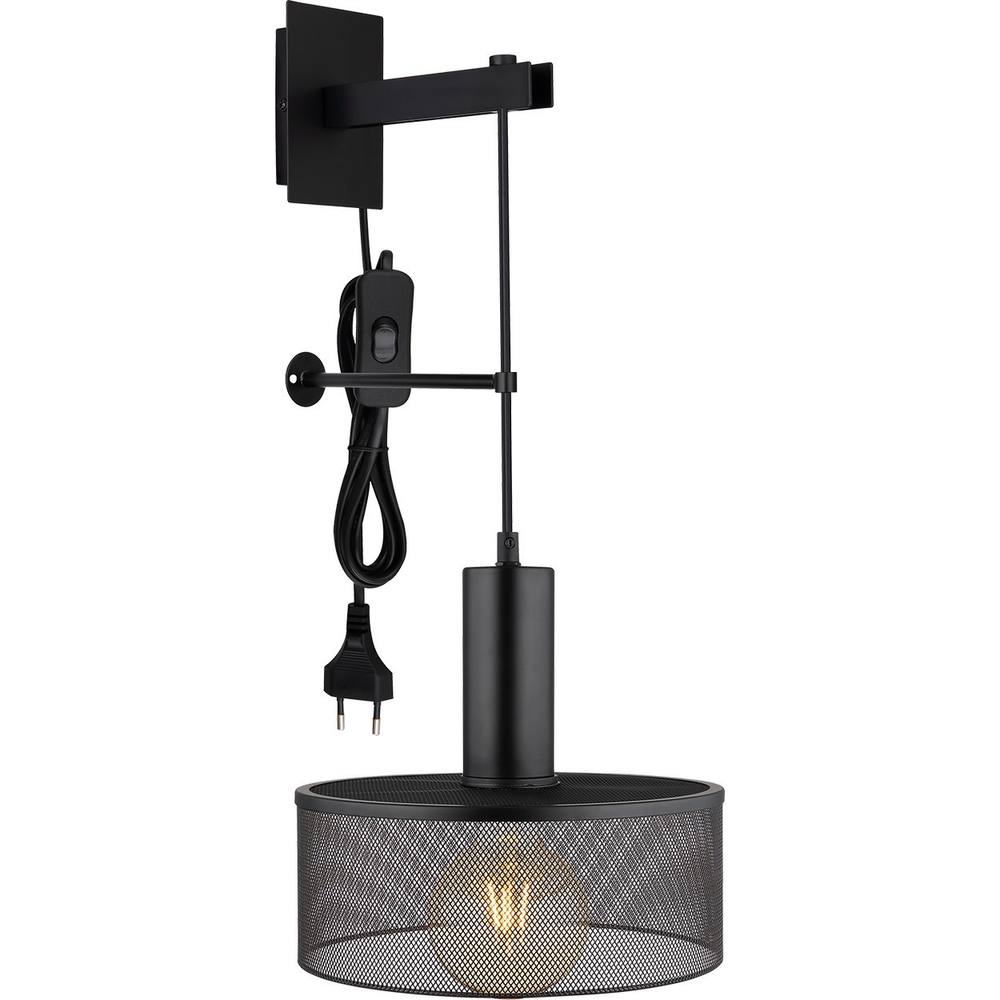 Netlighting Jedd 25cm Wall Lamp Matt Black 1x E27