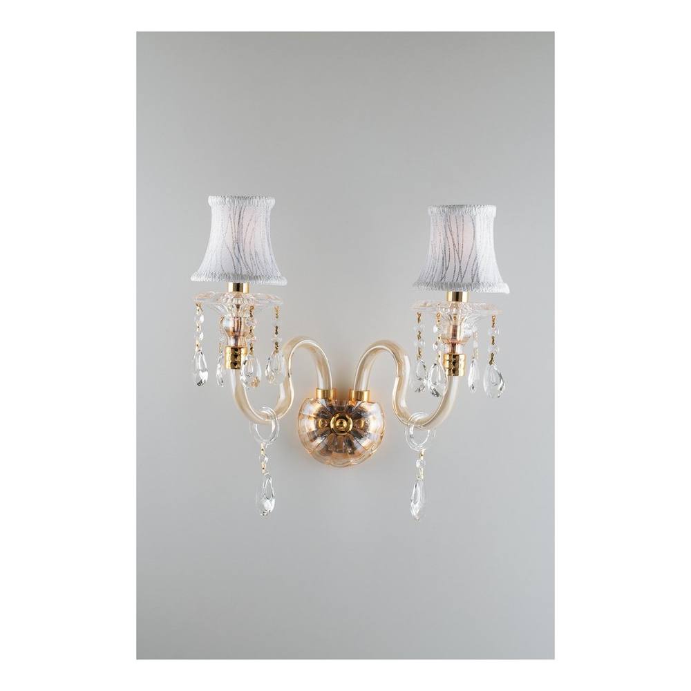Netlighting MONET Wall Light Gold Crystal With Fabric 40x37x24cm