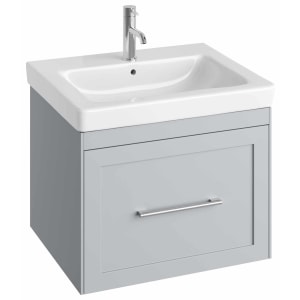 Concept Stone Grey Shaker Wall Hung Vanity Unit & Basin - 600mm