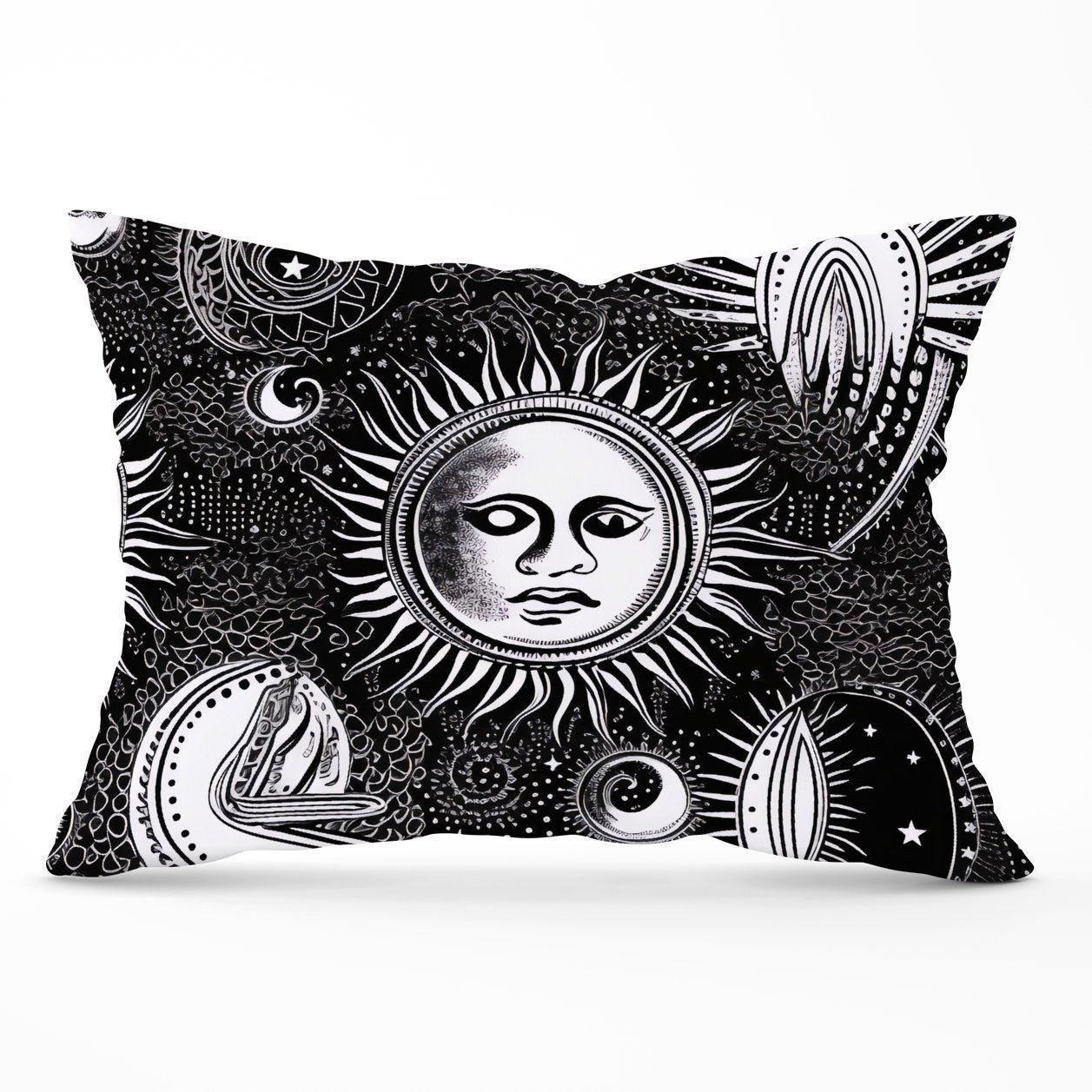 Warren Reed - Designer Moon & Sun Black White Cushions