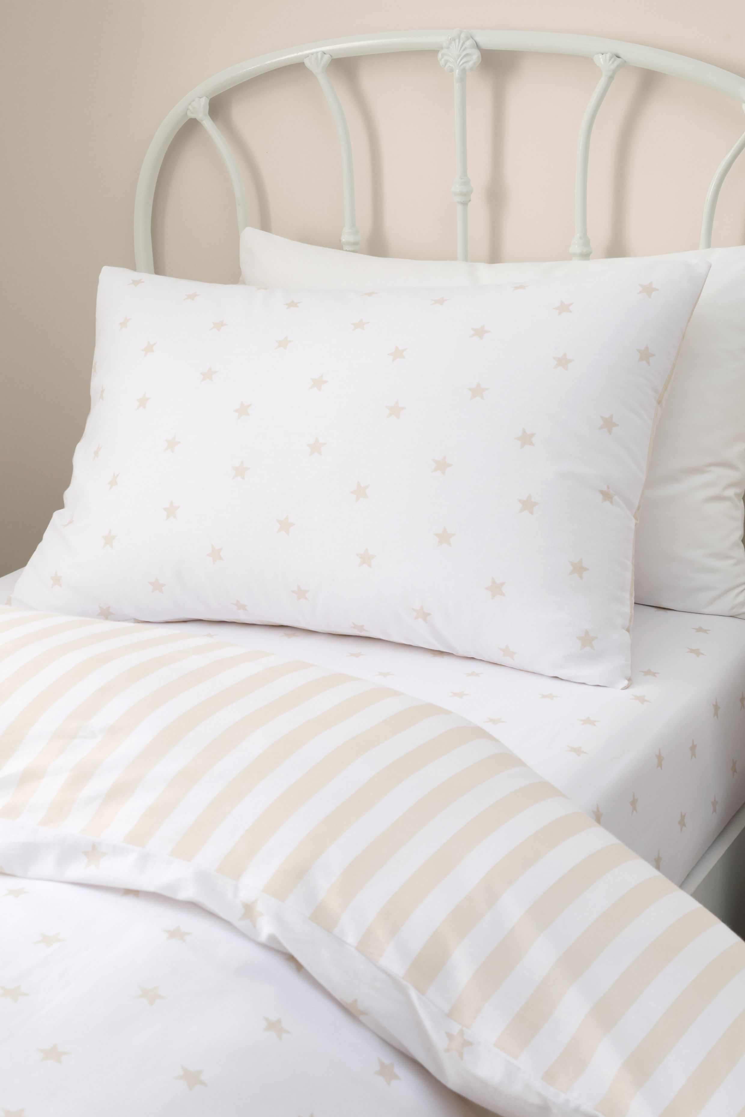 Bianca 'Mini Star & Stripes' Reversible Cotton Duvet Cover Set in Natural 3