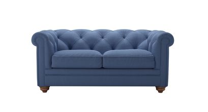 Patrick 2 Seat Sofabed in Oxford Blue Brushed Linen Cotton - sofa.com