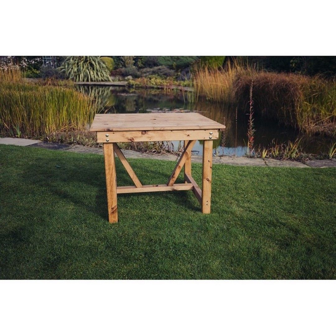 Churnet Valley Garden Furniture Ltd Valley Table - L86 x W99 x H75 cm - Flat Pack - Min. Assembly Required in Brown