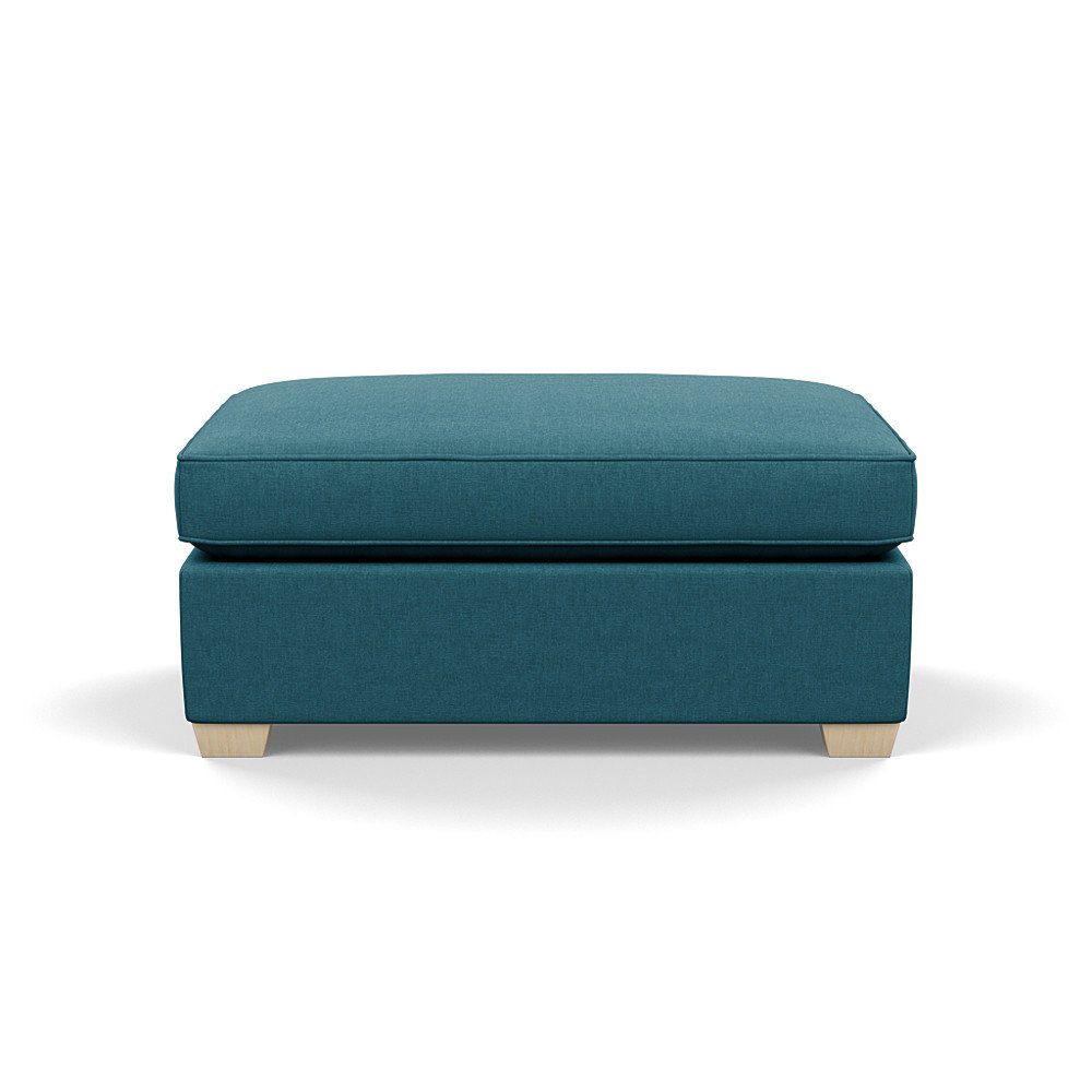 Heal's Torino Footstool Brushed Cotton Cadet Natural Feet