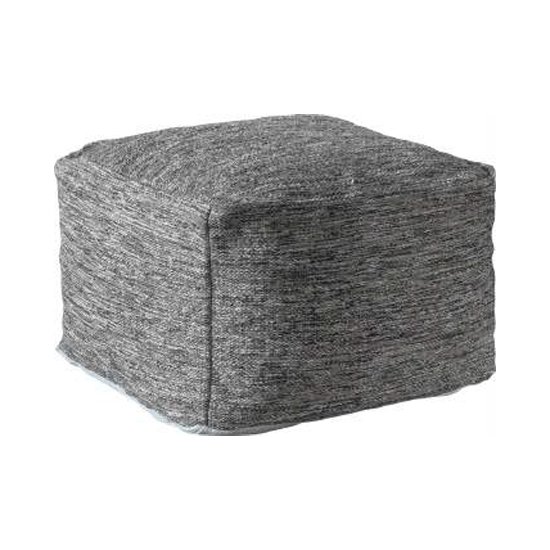 Miranda Fabric Upholstered Pouffe In Grey