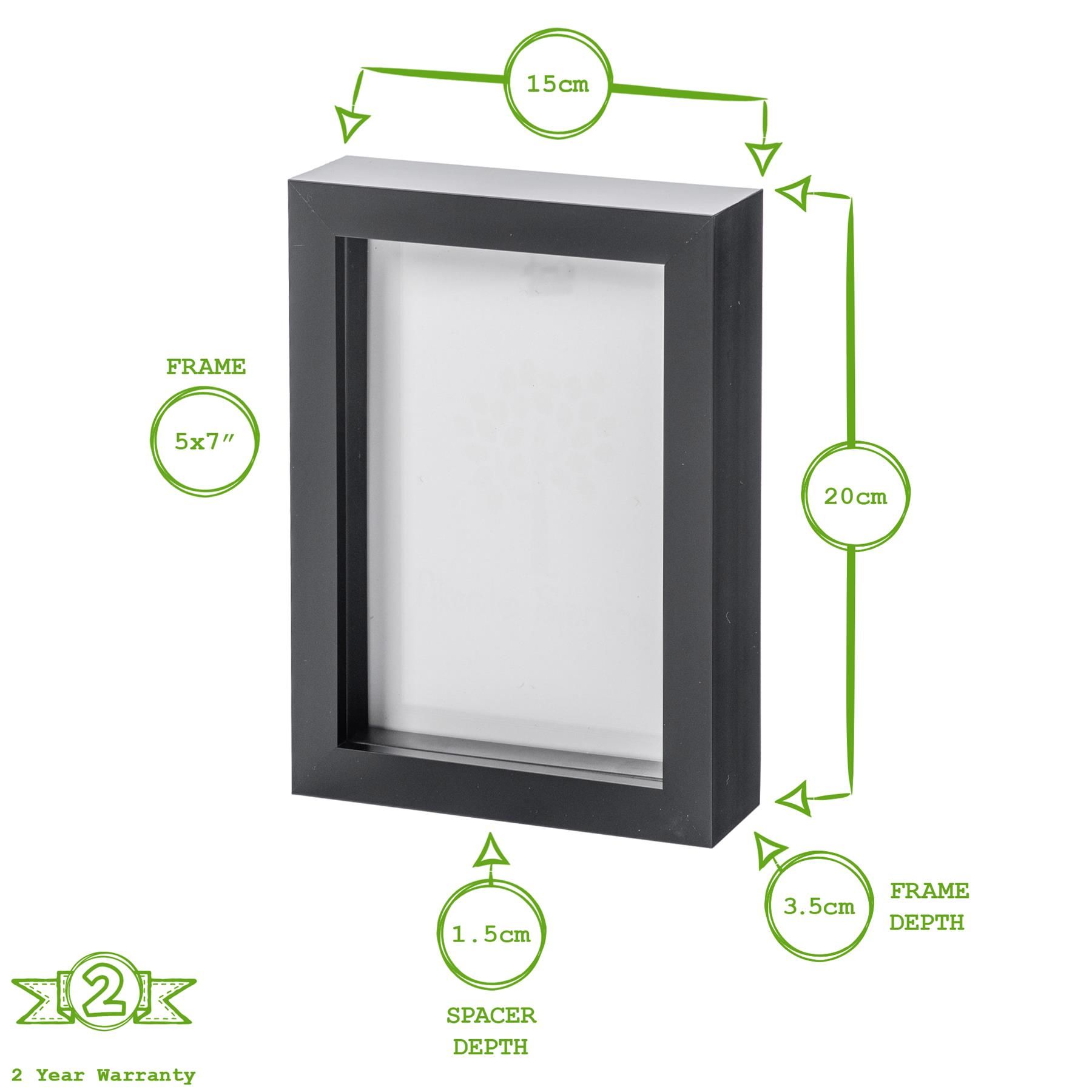 Nicola Spring 3D Box Photo Frames - 5" x 7" - White - Pack of 5 4