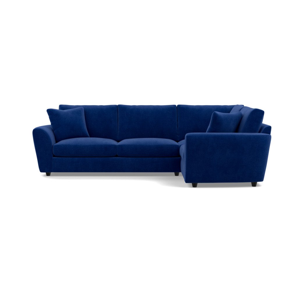 Heal's Snooze Right Hand Facing Corner Sofa Smart Luxe Velvet Azure Black