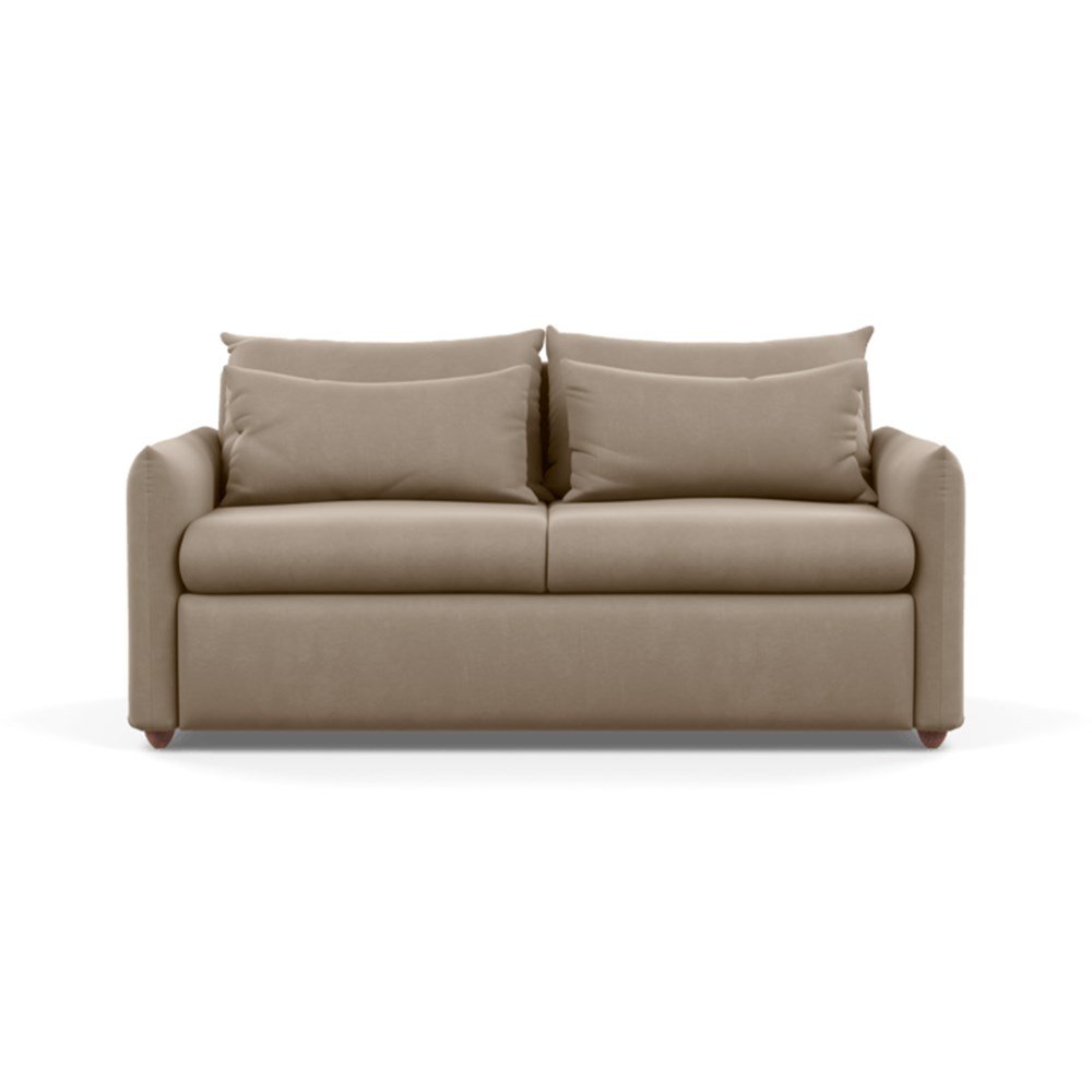 Heal's Pillow Sofa Bed Smart Velvet Dove Chestnut Stain Feet