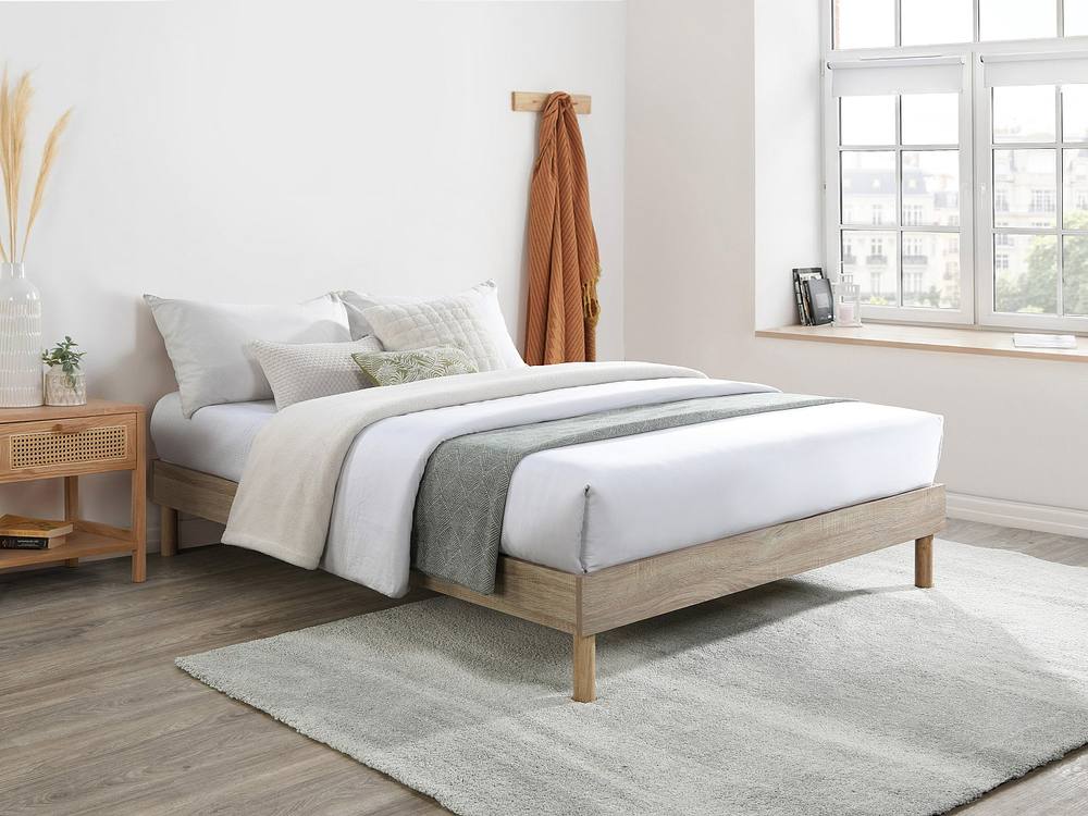 Vente-unique Lath Bed Base 140 X 190 Cm - Light Natural - MUCHIGAN By YSMÉE in Light Oak