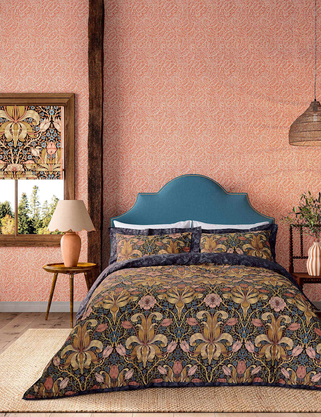 Morris & Co Pure Cotton Spring Thicket Bedding Set Multi