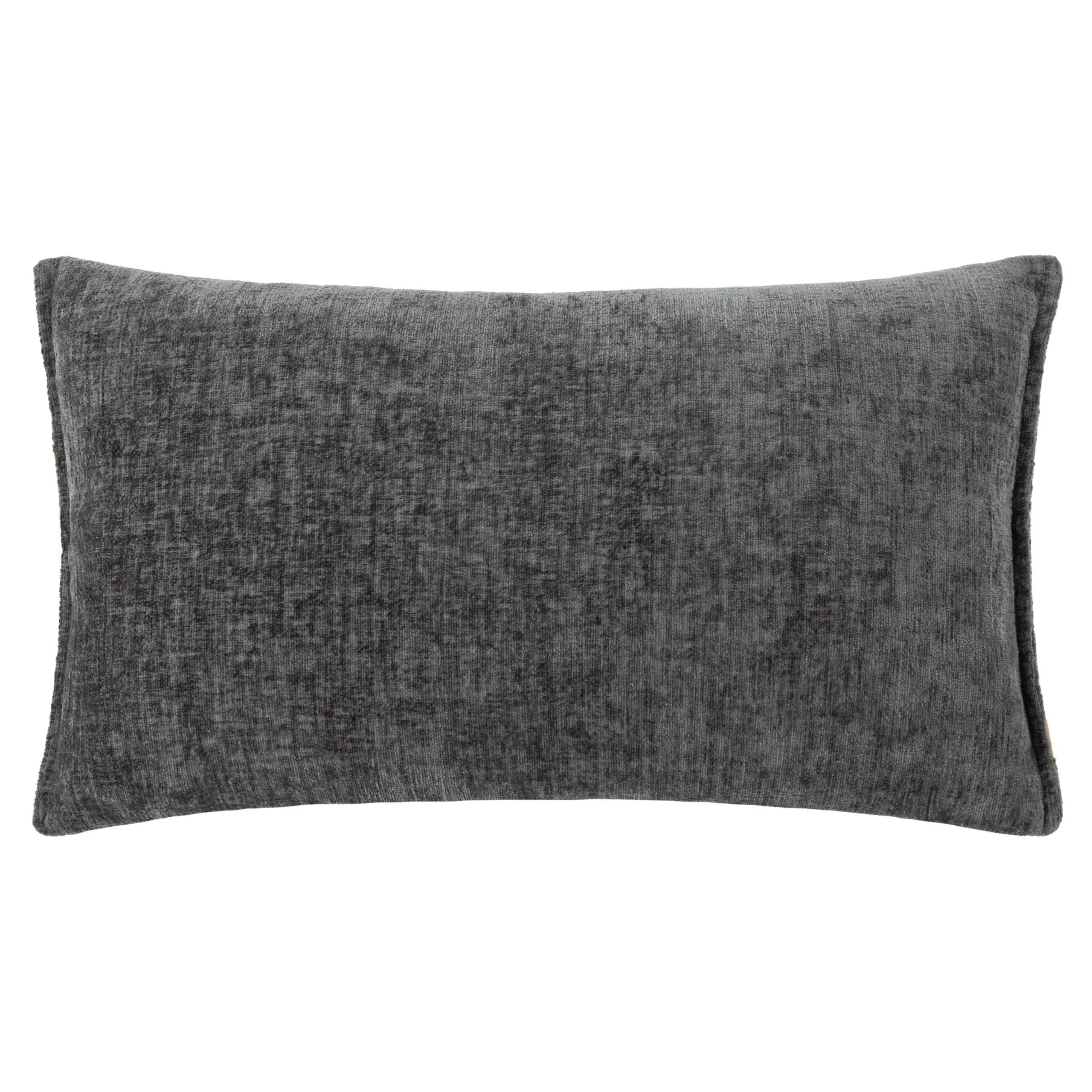 Evans Lichfield Buxton Chenille Reversible Rectangular Cushion in Charcoal