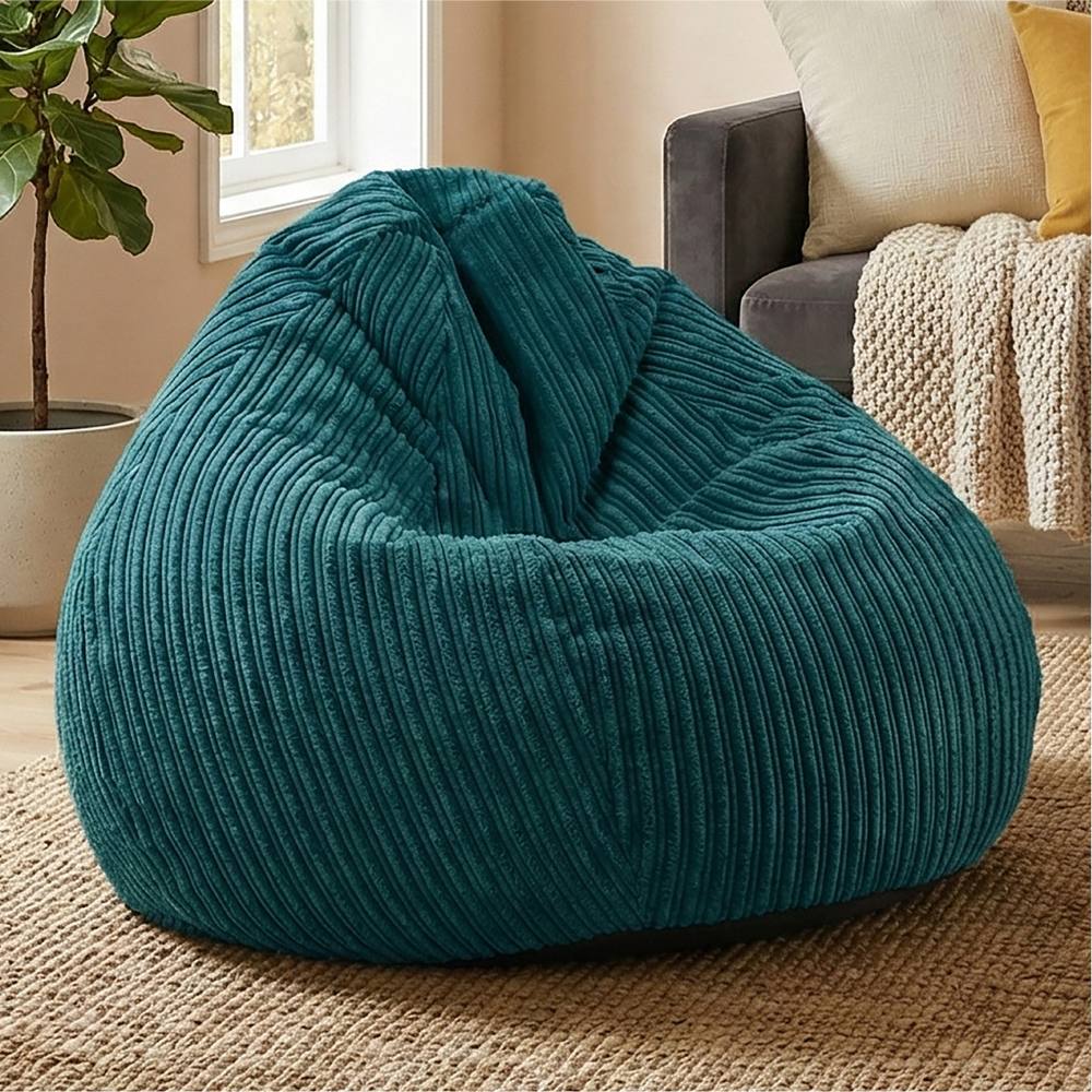 rucomfy Beanbags rucomfy Jumbo Cord Slouchbag - Indoor Classic Bean Bag for Adults in Teal