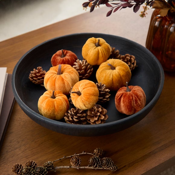Decorative Mixed Pumpkins & Pinecones