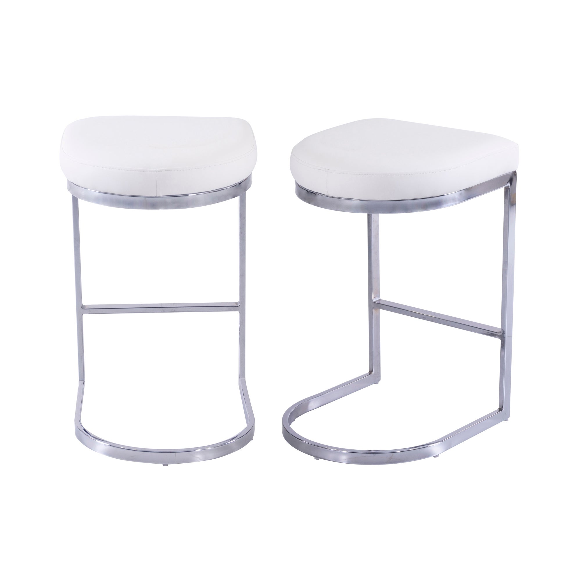 Azzaria Set of 2 Bar Stools PU White