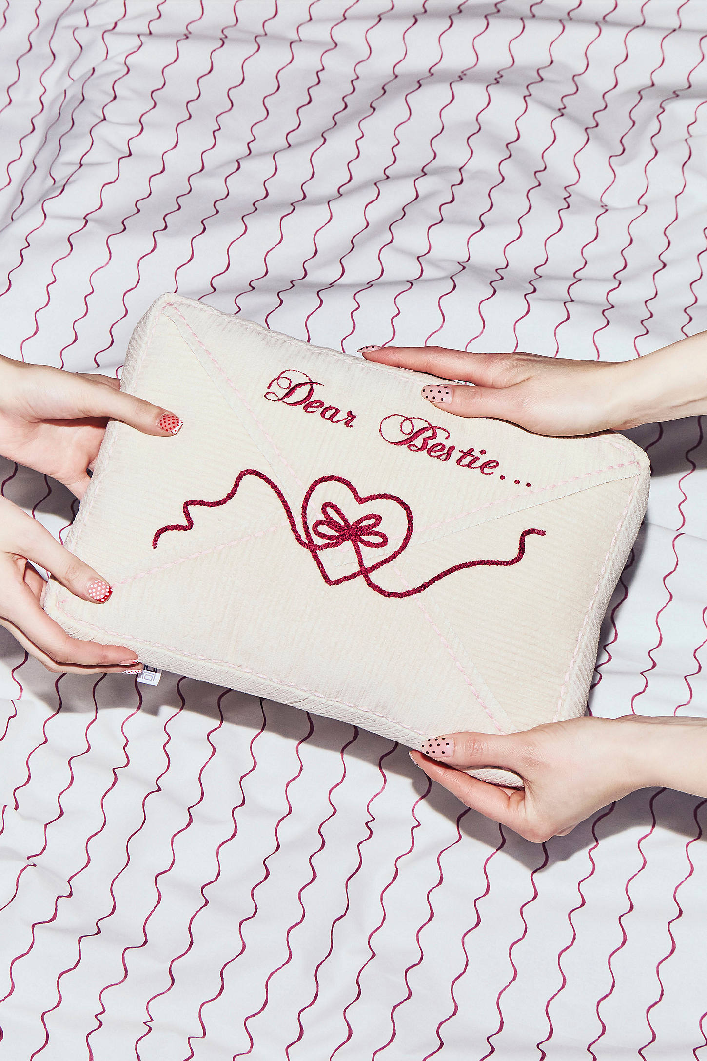 Dear Bestie Envelope Cushion - Cream