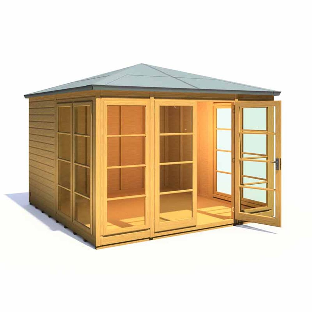 Shires Palatina 10 x 10 Feet Summerhouse - L316.9 x W316.9 x H249.4 cm in Light Brown 2