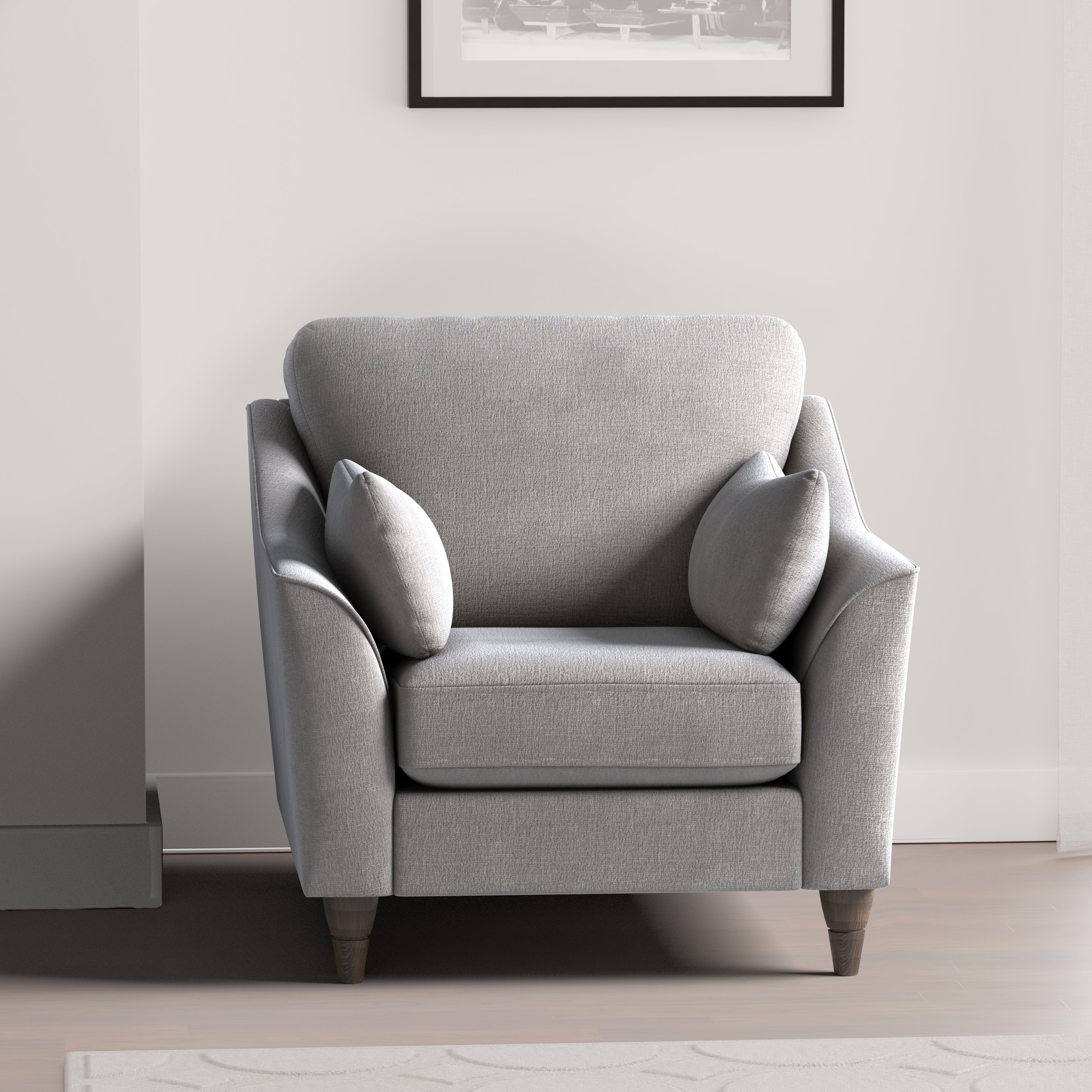 Sophia Plush Chenille Armchair Chateau Grey