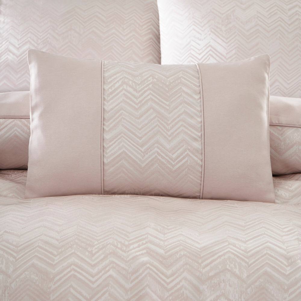 Portfolio Home Antibes Chevron Waves Filled Boudoir Cushion Pillow 32 x 50cm in Pink