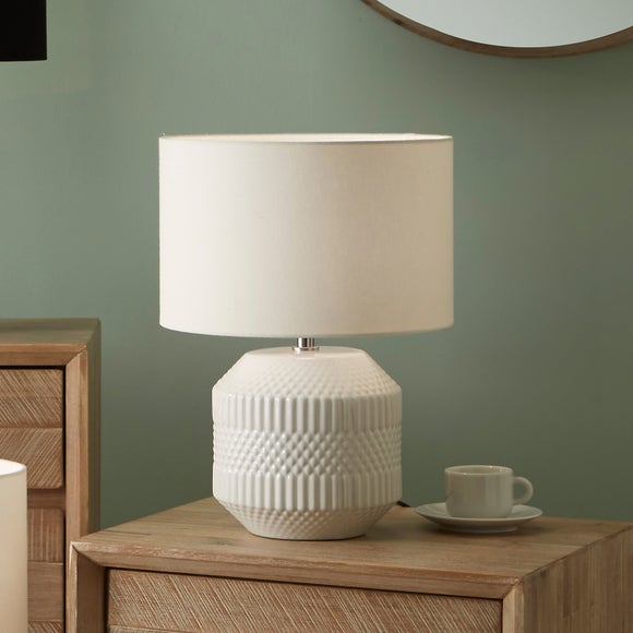 Meribel Geo Textured Ceramic Table Lamp