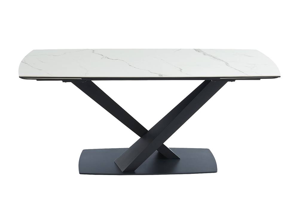 Vente-unique 6 - 10 Seater Extendable Dining Table - Ceramic & Metal - White and in Black